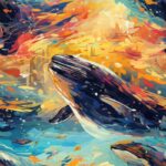 Humpback Whale Expressionist Art Pattern Seamless Pattern