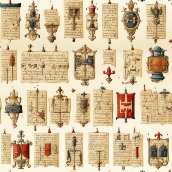 Illuminated Manuscripts Pattern Collection Seamless Pattern
