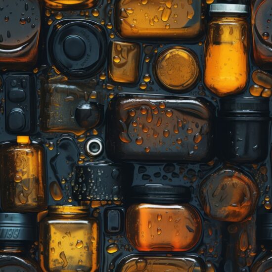 Industrial Enigma: Dark and Dense Motor Oil Texture Seamless Pattern