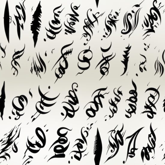 Ink&Inspiration Calligraphy Brush Pattern Seamless Pattern