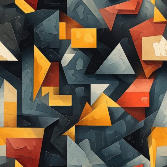 Innovative Cubism: Fragmented Perspectives and Dynamic Shapes Seamless Pattern