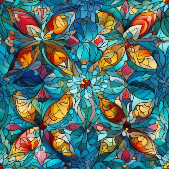 Intricate Colorful Mosaic Design Seamless Pattern