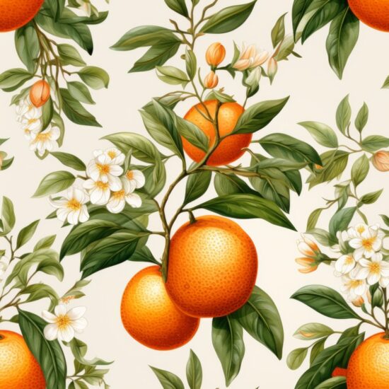 Juicy Citrus Watercolor Pattern Seamless Pattern