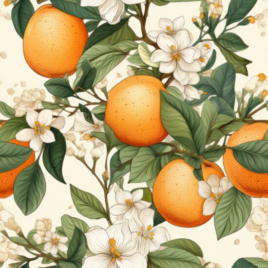 Juicy Citrus Watercolor Pattern Seamless Pattern