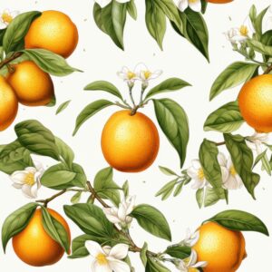 Juicy Citrus Watercolor Pattern Seamless Pattern