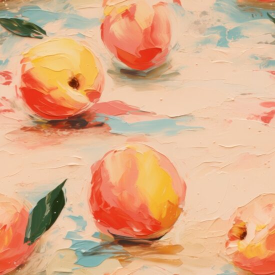 Juicy Delights: Peachy Expressionism Seamless Pattern
