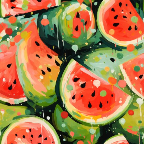 Juicy Watermelon Expressionism Food Pattern Seamless Pattern