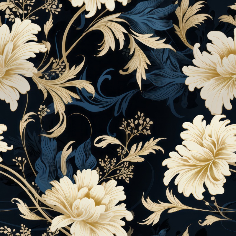 Lace Blossom Delight Seamless Pattern