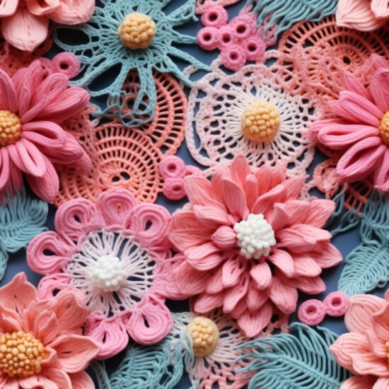 Lace Crochet: Delicate Artistry for Accessories Seamless Pattern