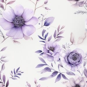 Lavender Blooms: Floral Watercolor Pattern Seamless Pattern