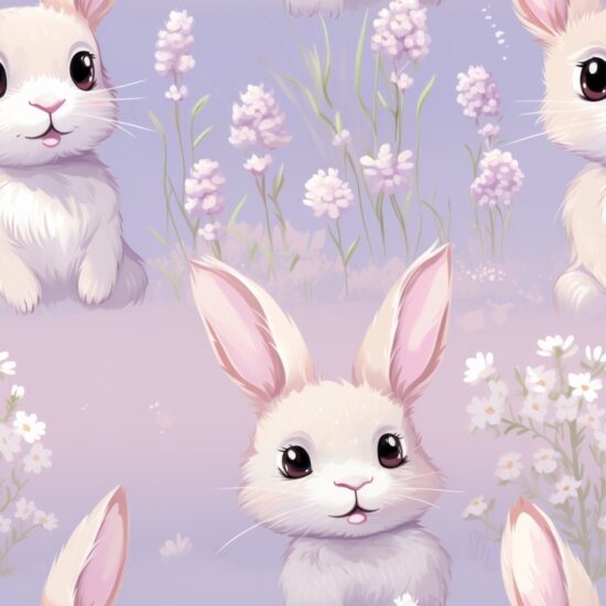 Lavender Easter Bunnies Delight Seamless Pattern