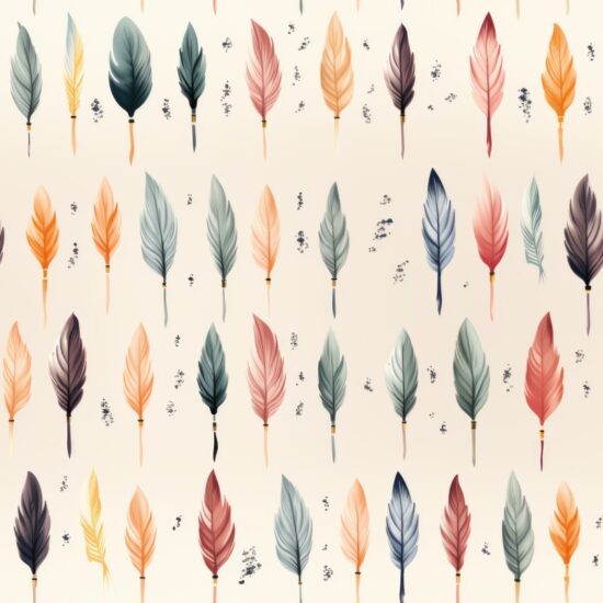 Leafy Brush Strokes Cream Delight Seamless Pattern