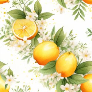Lemon Citrus Watercolor Delight Seamless Pattern