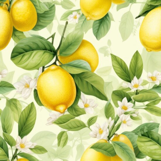 Lemon Squeeze Watercolor Delight Seamless Pattern