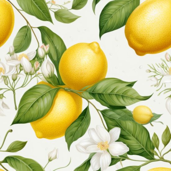 Lemon Zest Watercolor Pattern Seamless Pattern