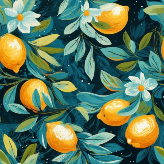 Lively Citrus Splash Seamless Pattern