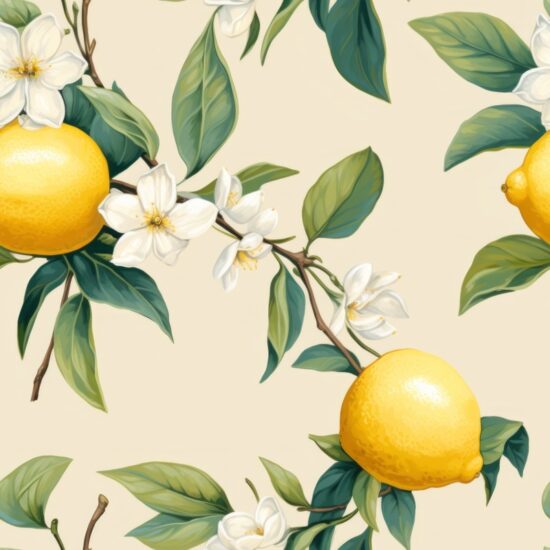 Luscious Lemon Oil Paint Pattern Seamless Pattern