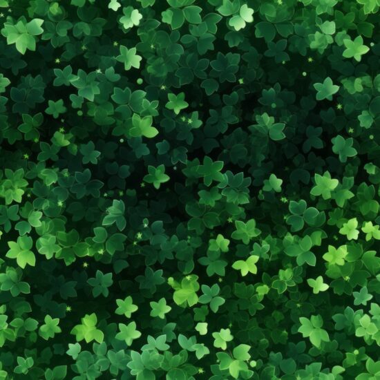 Lush Green Ivy Leaf Gradient Background Seamless Pattern