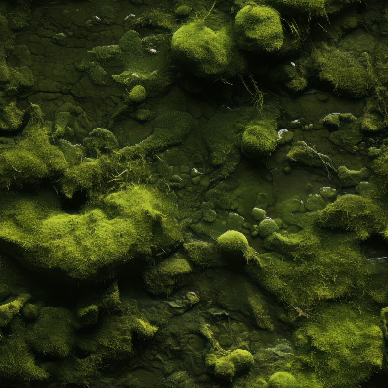 Lush Green Velvet Moss Pattern Seamless Pattern