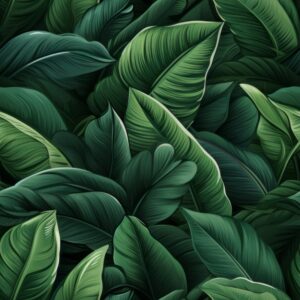 Lush Jungle Green Banana Leaf Seamless Pattern