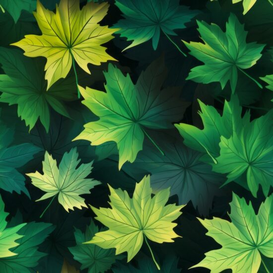 Lush Maple Leaf Gradient Pattern Seamless Pattern