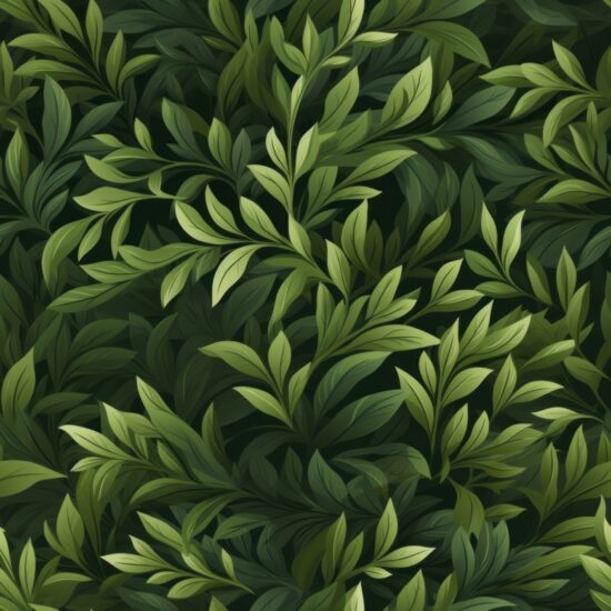 Lush Meadow Olive Leaf Jungle Seamless Pattern