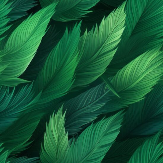 Lush Meadow Palm Leaf Delight Seamless Pattern