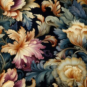 Luxurious Silk Brocade Floral Elegance Seamless Pattern