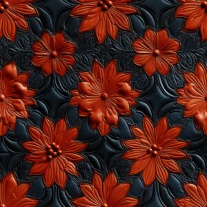 Luxuriously Textured Leather Floral Delight Seamless Pattern