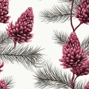 Magenta Engraved Pine Delight Seamless Pattern