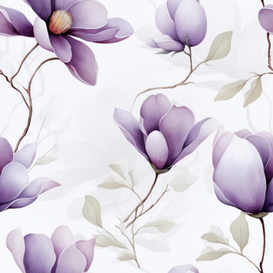 Magnolia Blossom Watercolor Design Seamless Pattern