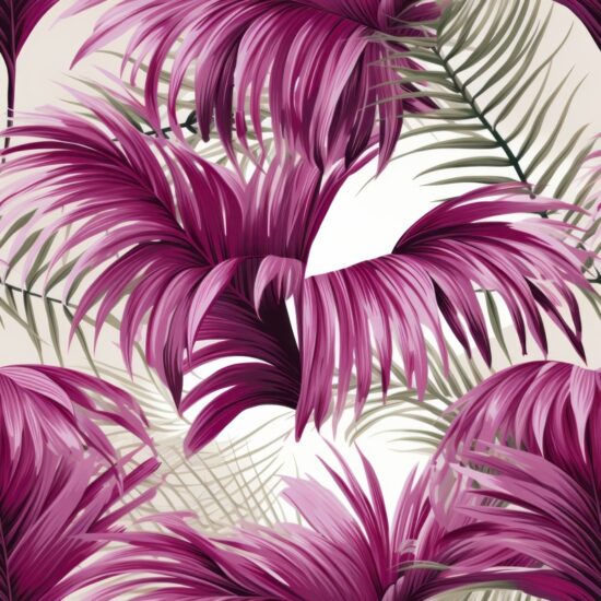 Majestic Magenta Palms: Botanical Floral Wallpaper Seamless Pattern