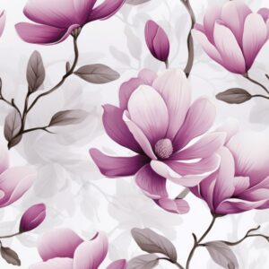 Majestic Magnolia: Minimalistic Floral Watercolor Seamless Pattern
