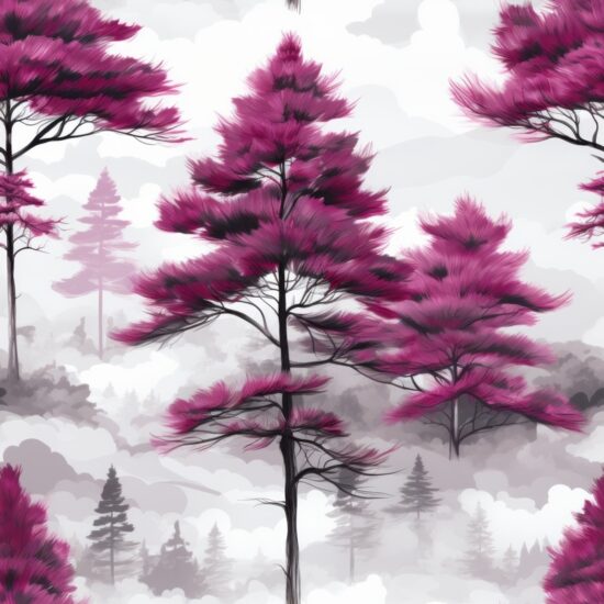 Majestic Pine: Nature-Inspired Painterly Delight Seamless Pattern