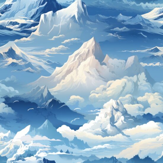 Majestic White Peaks: Natures Majesty Seamless Pattern
