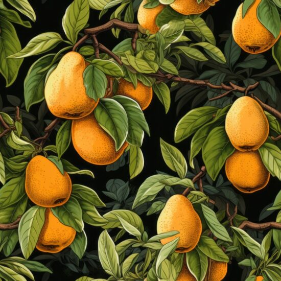 Mango Renaissance: Food & Fruit Pattern Seamless Pattern