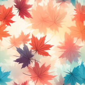 Maple Leaf Subtle Dawn Gradient Seamless Pattern