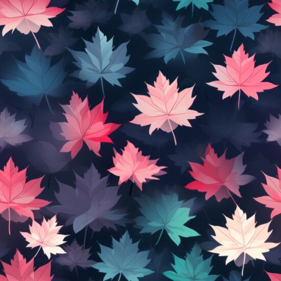 Maple Leaf Twilight Gradient Delight Seamless Pattern