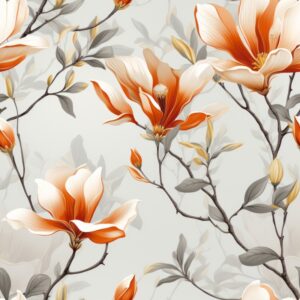 Minimalistic Magnolia: Naturalistic Floral Elegance Seamless Pattern
