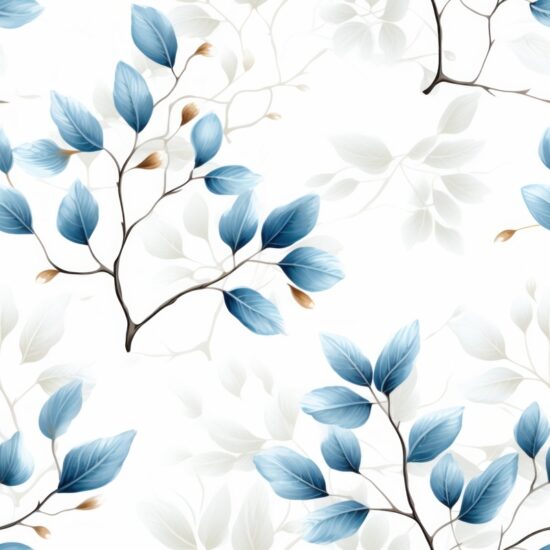 Minimalistic Oak Floral Design Seamless Pattern