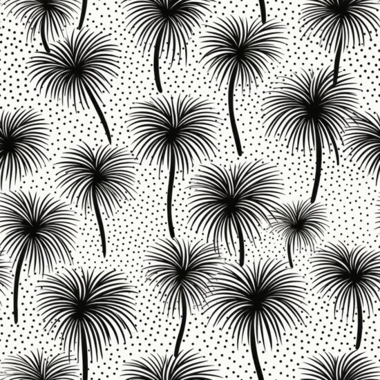 Minimalistic Palm Tree Pointillism Design Seamless Pattern