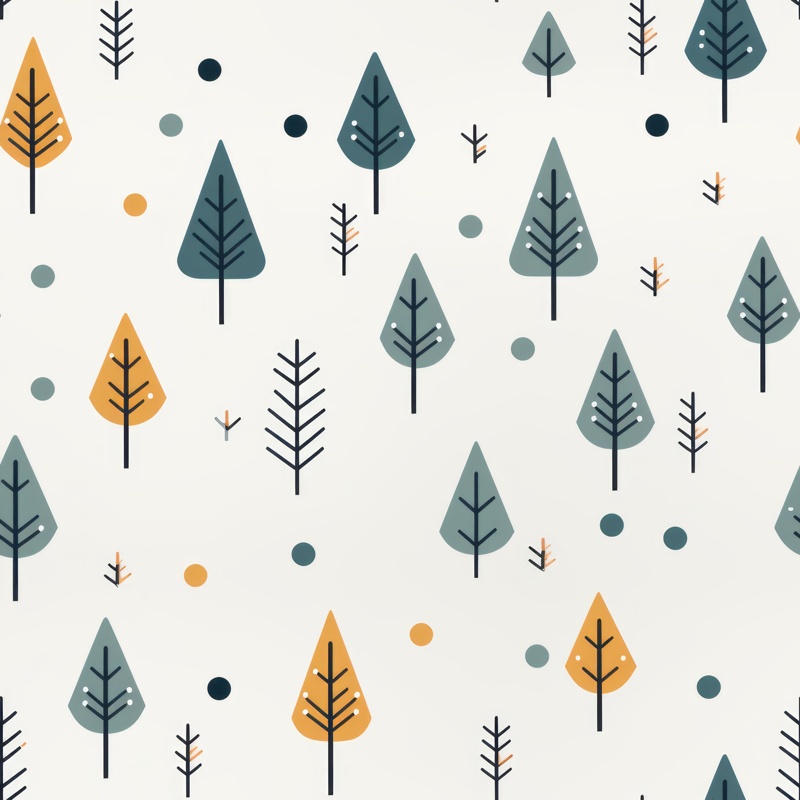 Minimalistic Pine Forest - Clean Grey and White Seamless Pattern