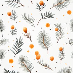 Minimalistic Pine Watercolor Pattern Seamless Pattern