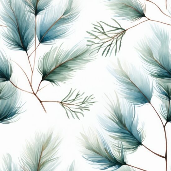 Minimalistic Pine Watercolor Pattern Seamless Pattern