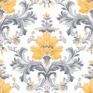 Minimalistic Watercolor Damask: Floral Elegance Seamless Pattern