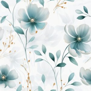 Minimalistic Watercolor Flower Design Seamless Pattern