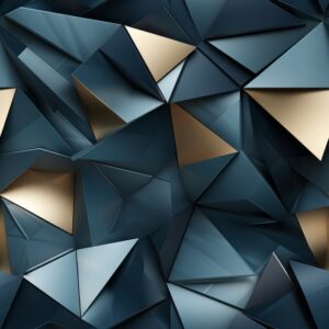 Modern Geometric Paper Designs in Metallic Accents Seamless Pattern