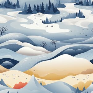 Modern Minimalistic Landscapes: Nature Scenery Painting Seamless Pattern