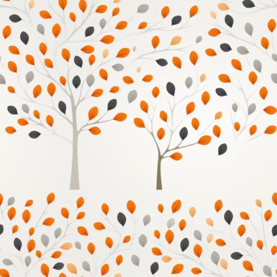 Modern Oak and Subtle Grey Floral Seamless Pattern