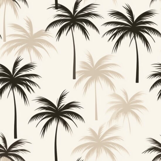 Modern Palm Tree Illustration - Clean and Subtle Seamless Pattern